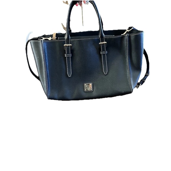 Dooney & Bourke Handbags - Dooney & Bourke Black Pebble Grain Large Mindy Tote